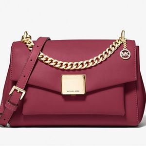 Brand New Michael Kors Lita Crossbody bag burgundy mulberry
